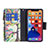 Funda de Cuero Cartera con Soporte Flores Carcasa L03 para Apple iPhone 13 Mini Multicolor