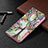 Funda de Cuero Cartera con Soporte Flores Carcasa L03 para Apple iPhone 13 Pro Max Multicolor