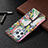 Funda de Cuero Cartera con Soporte Flores Carcasa L03 para Apple iPhone 13 Pro Max Multicolor