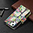 Funda de Cuero Cartera con Soporte Flores Carcasa L03 para Apple iPhone 15 Multicolor