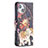 Funda de Cuero Cartera con Soporte Flores Carcasa L07 para Apple iPhone 15 Multicolor