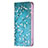 Funda de Cuero Cartera con Soporte Flores Carcasa para Apple iPhone 13 Cian