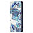 Funda de Cuero Cartera con Soporte Flores Carcasa para Apple iPhone 13 Mini Azul