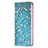 Funda de Cuero Cartera con Soporte Flores Carcasa para Apple iPhone 14 Pro Azul Cielo