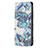 Funda de Cuero Cartera con Soporte Flores Carcasa para Apple iPhone 14 Pro Max Azul