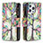 Funda de Cuero Cartera con Soporte Flores Carcasa para Apple iPhone 14 Pro Max Multicolor