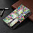 Funda de Cuero Cartera con Soporte Flores Carcasa para Apple iPhone 14 Pro Max Multicolor