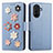 Funda de Cuero Cartera con Soporte Flores Carcasa S02D para Huawei Enjoy 50