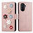 Funda de Cuero Cartera con Soporte Flores Carcasa S02D para Huawei Enjoy 50