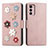 Funda de Cuero Cartera con Soporte Flores Carcasa S02D para Motorola Moto G42