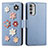 Funda de Cuero Cartera con Soporte Flores Carcasa S02D para Motorola Moto G52j 5G