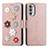 Funda de Cuero Cartera con Soporte Flores Carcasa S02D para Motorola Moto G52j 5G