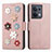 Funda de Cuero Cartera con Soporte Flores Carcasa S02D para Oppo Reno9 Pro 5G