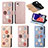 Funda de Cuero Cartera con Soporte Flores Carcasa S02D para Samsung Galaxy A22 5G SC-56B