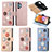 Funda de Cuero Cartera con Soporte Flores Carcasa S02D para Samsung Galaxy A32 4G