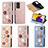 Funda de Cuero Cartera con Soporte Flores Carcasa S02D para Samsung Galaxy A72 4G