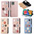 Funda de Cuero Cartera con Soporte Flores Carcasa S02D para Samsung Galaxy M33 5G