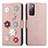 Funda de Cuero Cartera con Soporte Flores Carcasa S02D para Samsung Galaxy S20 FE 4G