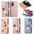 Funda de Cuero Cartera con Soporte Flores Carcasa S02D para Samsung Galaxy S20 FE 4G