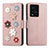 Funda de Cuero Cartera con Soporte Flores Carcasa S02D para Vivo iQOO 9T 5G