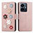 Funda de Cuero Cartera con Soporte Flores Carcasa S02D para Vivo iQOO Z6 Lite 5G