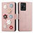 Funda de Cuero Cartera con Soporte Flores Carcasa S02D para Vivo iQOO Z6x