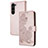 Funda de Cuero Cartera con Soporte Flores Carcasa Y01X para Samsung Galaxy S22 5G