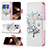 Funda de Cuero Cartera con Soporte Flores Carcasa Z02 para Apple iPhone 15 Pro Multicolor