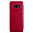 Funda de Cuero Cartera con Soporte L01 para Samsung Galaxy S8 Rojo