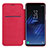 Funda de Cuero Cartera con Soporte L01 para Samsung Galaxy S9 Plus Rojo