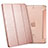 Funda de Cuero Cartera con Soporte L05 para Apple iPad Mini 3 Oro Rosa