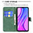 Funda de Cuero Cartera con Soporte Mariposa Carcasa B02F para Xiaomi Redmi 9 Prime India