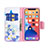 Funda de Cuero Cartera con Soporte Mariposa Carcasa L01 para Apple iPhone 14 Azul