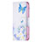 Funda de Cuero Cartera con Soporte Mariposa Carcasa L01 para Apple iPhone 15 Azul