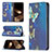 Funda de Cuero Cartera con Soporte Mariposa Carcasa L01 para Apple iPhone 16 Pro Max Azul