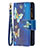 Funda de Cuero Cartera con Soporte Mariposa Carcasa L04 para Apple iPhone 13 Mini Azul