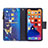 Funda de Cuero Cartera con Soporte Mariposa Carcasa L04 para Apple iPhone 13 Mini Azul