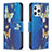 Funda de Cuero Cartera con Soporte Mariposa Carcasa L07 para Apple iPhone 13 Pro Max Azul