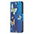 Funda de Cuero Cartera con Soporte Mariposa Carcasa L07 para Apple iPhone 13 Pro Max Azul