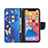 Funda de Cuero Cartera con Soporte Mariposa Carcasa L07 para Apple iPhone 13 Pro Max Azul