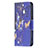 Funda de Cuero Cartera con Soporte Mariposa Carcasa L07 para Apple iPhone 14 Azul Real