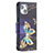 Funda de Cuero Cartera con Soporte Mariposa Carcasa L07 para Apple iPhone 14 Multicolor