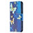 Funda de Cuero Cartera con Soporte Mariposa Carcasa L07 para Apple iPhone 14 Plus Azul