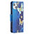 Funda de Cuero Cartera con Soporte Mariposa Carcasa L07 para Apple iPhone 15 Azul