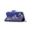 Funda de Cuero Cartera con Soporte Mariposa Carcasa L07 para Apple iPhone 15 Azul Real