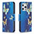 Funda de Cuero Cartera con Soporte Mariposa Carcasa L07 para Apple iPhone 15 Pro Azul