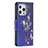 Funda de Cuero Cartera con Soporte Mariposa Carcasa L07 para Apple iPhone 15 Pro Max Azul Real