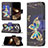 Funda de Cuero Cartera con Soporte Mariposa Carcasa L07 para Apple iPhone 15 Pro Max Multicolor