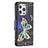 Funda de Cuero Cartera con Soporte Mariposa Carcasa L07 para Apple iPhone 15 Pro Max Multicolor