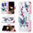 Funda de Cuero Cartera con Soporte Mariposa Carcasa L07 para Apple iPhone 15 Pro Max Rosa